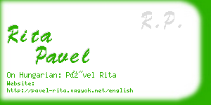 rita pavel business card